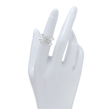 GUCCI Sterling Silver 9mm Interlocking G Open Band Ring 53 6.5