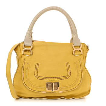 CHLOE Calfskin Medium Marcie Lock Satchel Mimosa