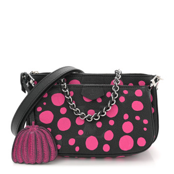 LOUIS VUITTON LV X YK Empreinte Multi Pochette Accessories Black Fuchsia
