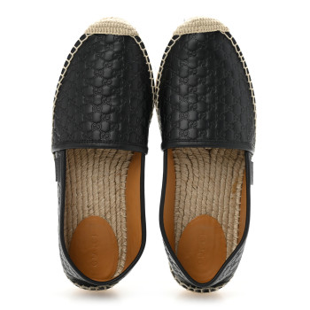 GUCCI Microguccissima Signature Espadrilles 37.5 Black