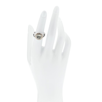 DAVID YURMAN Sterling Silver Diamond Prasiolite 8mm Petite Cerise Ring