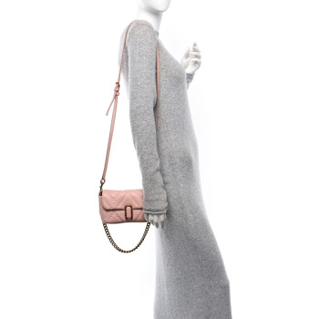 MARC JACOBS Lambskin Quilted J Marc Mini Shoulder Bag Rose