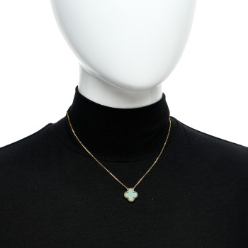 VAN CLEEF & ARPELS 18K Yellow Gold Malachite Vintage Alhambra Pendant Necklace