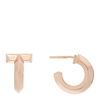 TIFFANY 18K Rose Gold T1 Hoop Earrings