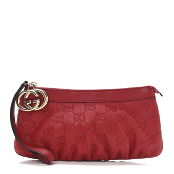 GUCCI Guccissima Signature New Britt Wristlet Red