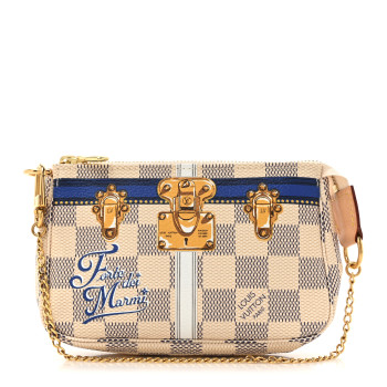 LOUIS VUITTON Damier Azur Summer Trunks Forte Dei Marmi Mini Pochette Accessories