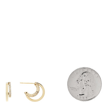 JENNIFER MEYER 18K Yellow Gold Diamond Mini Double Hoop Earrings