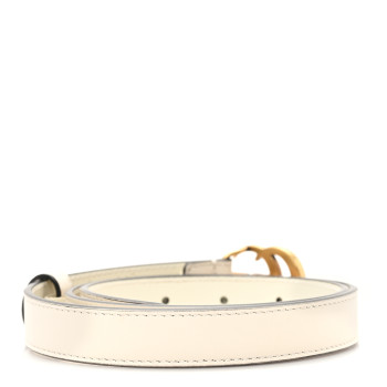 GUCCI Calfskin Double G 20mm Belt 75 30 Mystic White