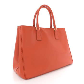 PRADA Saffiano Lux Large Tote Papaya