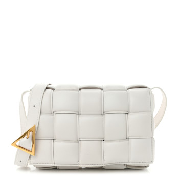 BOTTEGA VENETA Nappa Maxi Intreccio Padded Cassette Crossbody Bag Chalk