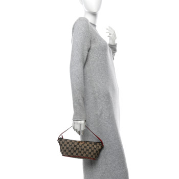GUCCI Monogram Boat Pochette Red
