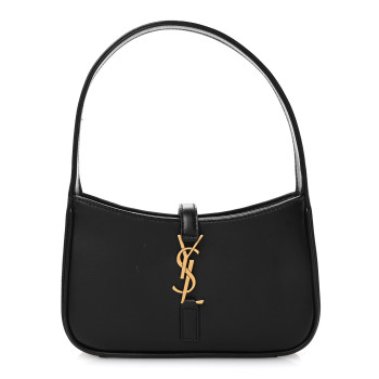SAINT LAURENT Smooth Calfskin Le 5 A 7 Mini Hobo Black