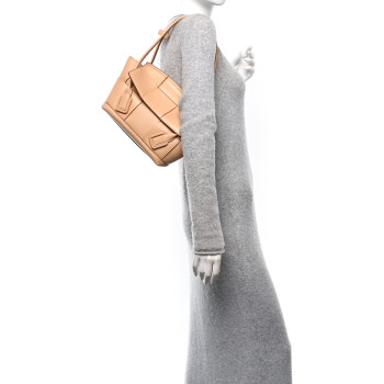 BOTTEGA VENETA French Calfskin Maxi Intrecciato Arco  33  Almond