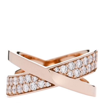 TIFFANY 18K Rose Gold Diamond Atlas X Wide Ring 52 6