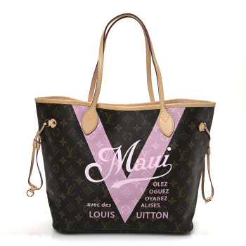 LOUIS VUITTON Monogram Maui V Neverfull MM Rose Ballerine