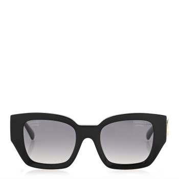 CHANEL Acetate Polarized Square Sunglasses 5506 Black