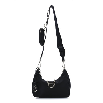 PRADA Nylon Re-Edition 2005 Shoulder Bag Black
