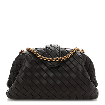 BOTTEGA VENETA Nappa Intrecciato Teen The Lauren 1980 Clutch With Chain Fondant