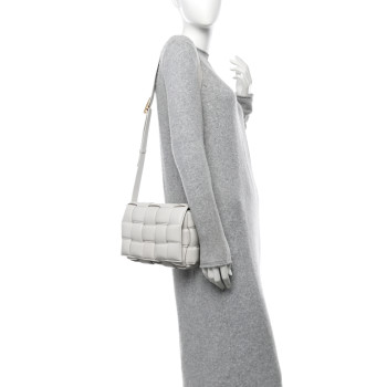 BOTTEGA VENETA Nappa Maxi Intreccio Padded Cassette Crossbody Bag Chalk