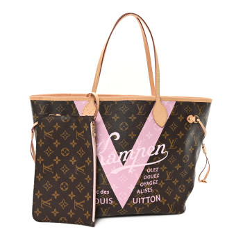 LOUIS VUITTON Monogram Kampen V Neverfull MM Rose Ballerine