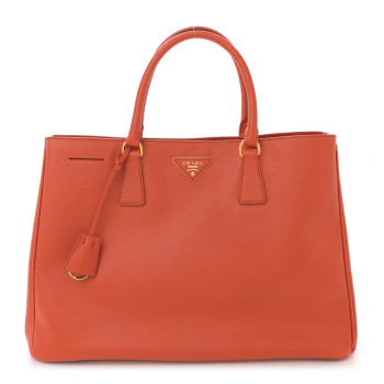 PRADA Saffiano Lux Large Tote Papaya