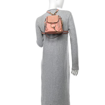 CHLOE Suede Calfskin Mini Faye Backpack Washed Pink