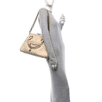 MARC JACOBS Calfskin Quilted Stam Beige