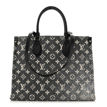 LOUIS VUITTON Monogram Jacquard Denim Onthego MM Black