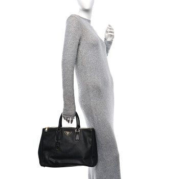 PRADA Saffiano Lux Large Galleria Double Zip Tote Black