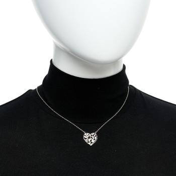 TIFFANY Sterling Silver Paloma Picasso Olive Leaf Heart Pendant Necklace