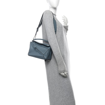 LOEWE Calfskin Small Puzzle Bag Stone Blue
