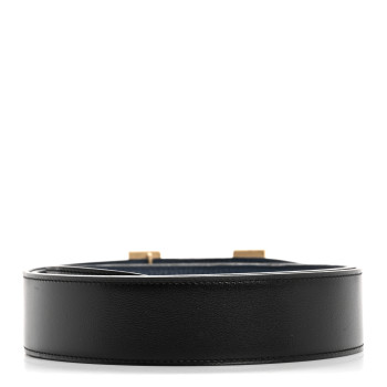 HERMES Box Togo 32mm H Belt 110 Black Vert Bosphore