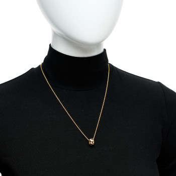 LOUIS VUITTON 18K Pink Gold Diamond Le Damier de Louis Vuitton Pendant Necklace