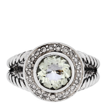 DAVID YURMAN Sterling Silver Diamond Prasiolite 8mm Petite Cerise Ring