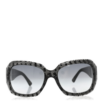 CHANEL Acetate CC Lace Effect Sunglasses 5146-A Black White