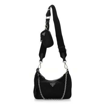 PRADA Nylon Re-Edition 2005 Shoulder Bag Black