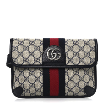 GUCCI GG Supreme Monogram Web Small Ophidia Belt Bag 80 32 Beige Navy