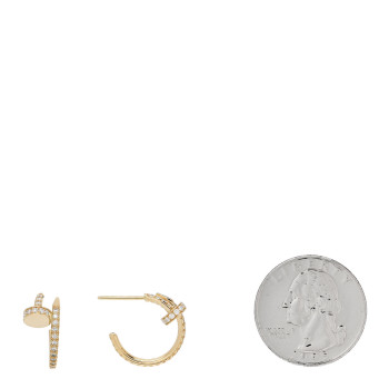 CARTIER 18K Yellow Gold Diamond Juste Un Clou Pave Hoop Earrings