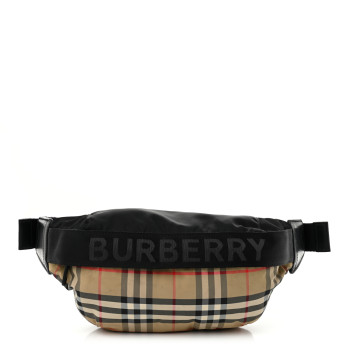 BURBERRY Nylon Vintage Check Sonny Bum Bag Archive Beige Black