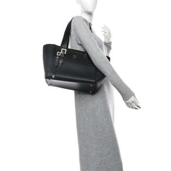 TOM FORD Grained Calfskin Buckle Tote Black