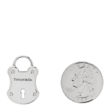 TIFFANY Sterling Silver Diamond Emblem Lock Pendant