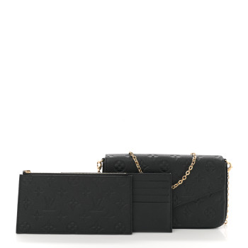 LOUIS VUITTON Empreinte Pochette Felicie Chain Wallet Black