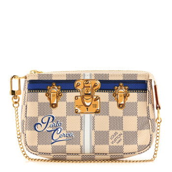 LOUIS VUITTON Damier Azur Summer Trunks Porto Cervo Mini Pochette Accessories