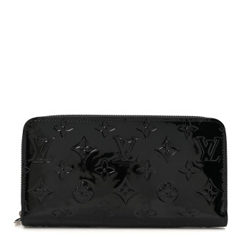 LOUIS VUITTON Vernis Zippy Wallet Noir Magnetique