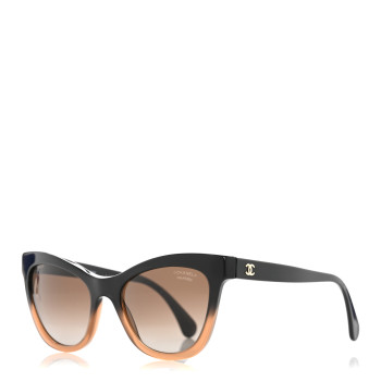 CHANEL Acetate CC Cat Eye Summer Sunglasses 5350 Black Beige