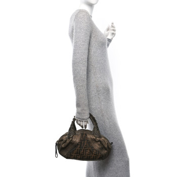 FENDI Zucca Goatskin Spy Bowler Tobacco Bronzo
