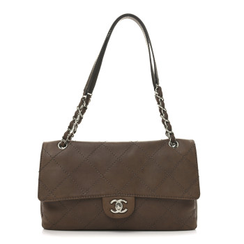 CHANEL Lambskin Stitched Orient Express Flap Brown