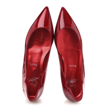 CHRISTIAN LOUBOUTIN Metallic Patent Psychic Hot Chickita Flats 37.5 Loubi