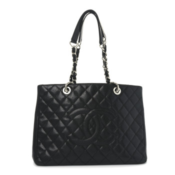 CHANEL Caviar Quilted Grand Shopping Tote GST Black