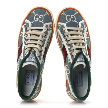 GUCCI Cotton GG Monogram Web Womens 1977 Tennis Sneakers 39 Philod Ivory Mystic White